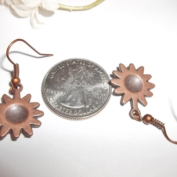 Earrings Copper Sun Boho Bohemian Style Set 3411 - Picture 3 of 6
